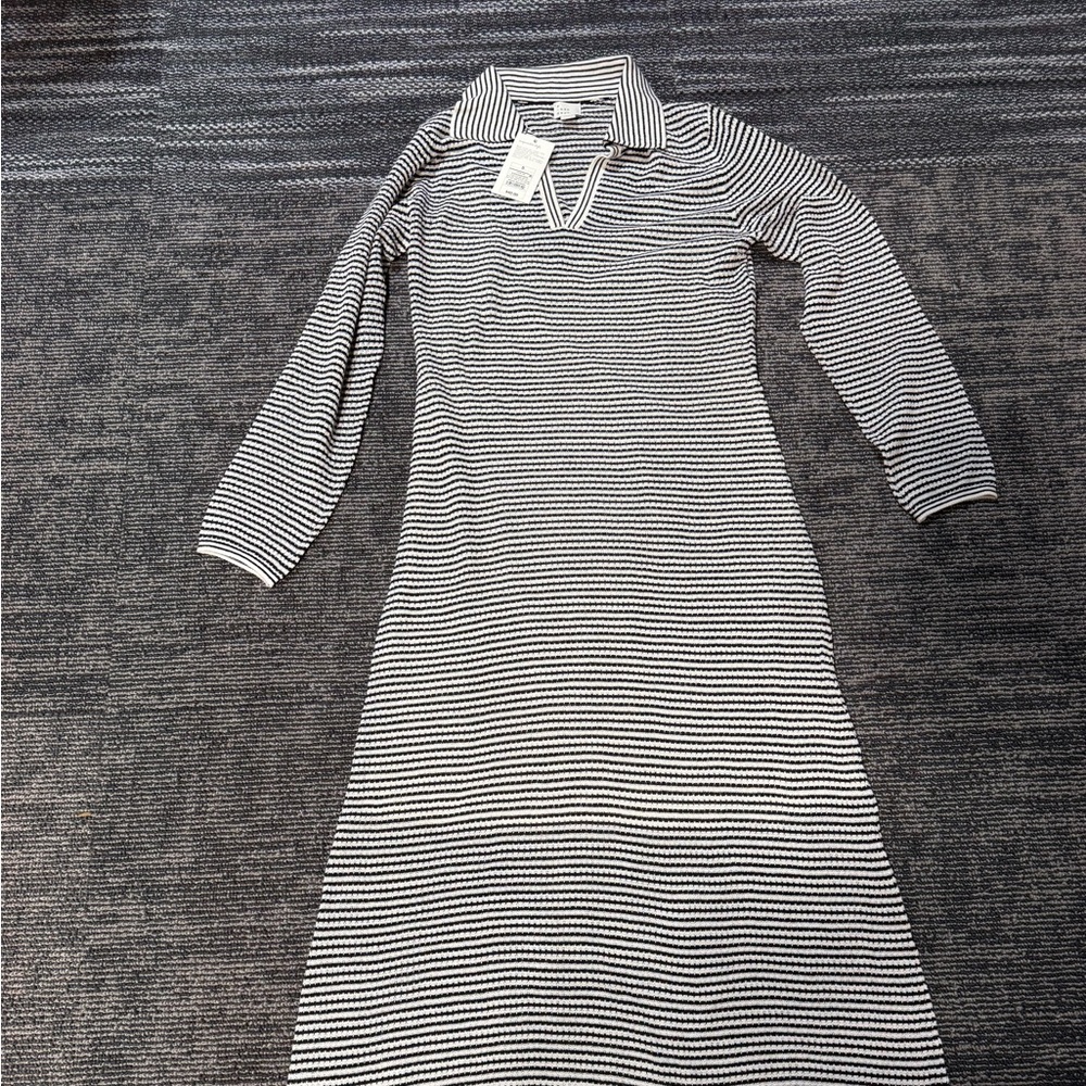 BRAND NEW - Black and White Striped Dress -Small